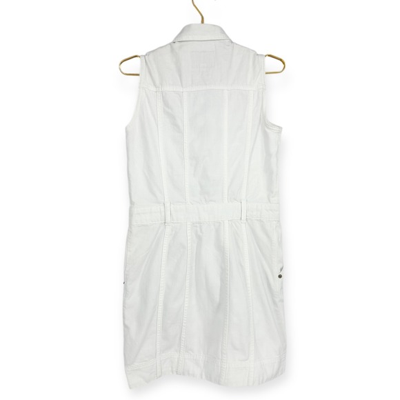 Lauren Ralph Lauren Denim Trucker Dress NWT White Sleeveless Button Front Size 8 - Picture 6 of 10